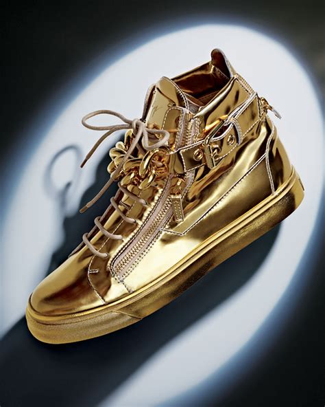 gold sneakers mens